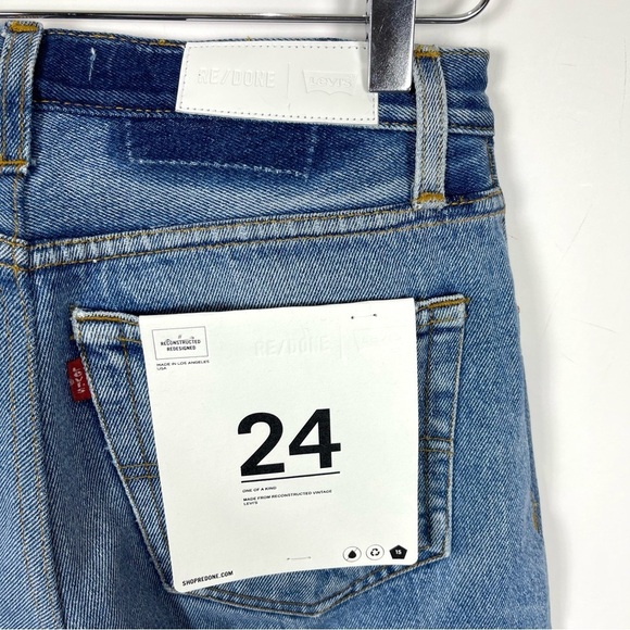 RE/DONE Crop Low Slung Jeans Reconstructed Levi’s - Picture 7 of 16